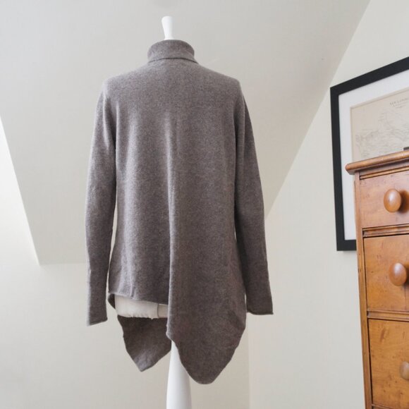 Magaschoni Dark Oatmeal Gray 100% Cashmere Turtleneck Tunic Size Large - Picture 5 of 8